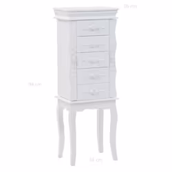 vidaXL Free Standing Jewelry Cabinet White Jewelry Box Cosmetic Cabinet - Additional view 3
