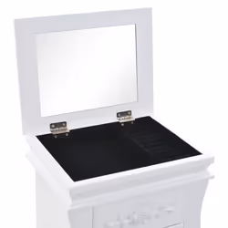 vidaXL Free Standing Jewelry Cabinet White Jewelry Box Cosmetic Cabinet - Additional view 7