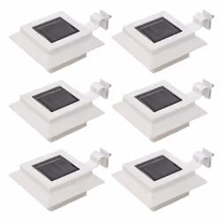 vidaXL 6x Outdoor Solar Lamps LED Square 12cm White Garden Lighting Fixture