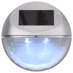 vidaXL 12x Outdoor Solar Wall Lamps LED Round Silver Garden Lighting Fixture - Additional view 4