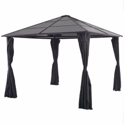 vidaXL Gazebo with Curtain Aluminium 3x3m Black Party Tent Marquee Canopy