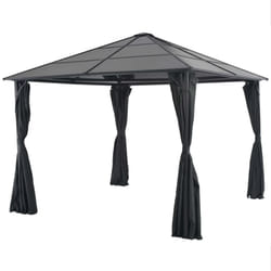 vidaXL Gazebo with Curtain Aluminium 3x3m Black Party Tent Marquee Canopy