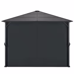 vidaXL Gazebo with Curtain Aluminium 3x3m Black Party Tent Marquee Canopy - Additional view 5