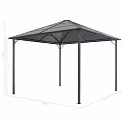 vidaXL Gazebo with Roof Party Tent Canopy Shelter Aluminium 3x3m Anthracite - Additional view 5