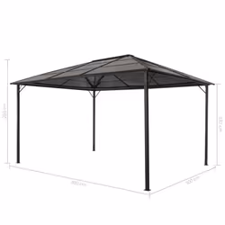 vidaXL Gazebo with Roof Aluminium 4x3x2.6m Black Party Tent Marquee Canopy