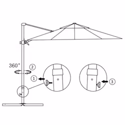 vidaXL Cantilever Garden Parasol with Aluminium Pole Shade Umbrella Anthracite - Additional view 6