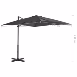 vidaXL Cantilever Garden Parasol with Aluminium Pole Shade Umbrella Anthracite - Additional view 7