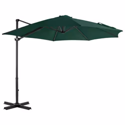 vidaXL Cantilever Garden Parasol with Aluminium Pole Outdoor Umbrella Green
