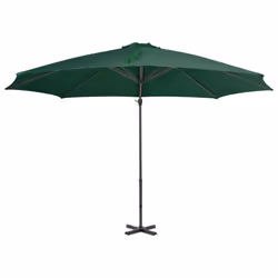 vidaXL Cantilever Garden Parasol with Aluminium Pole Outdoor Umbrella Green