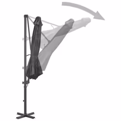 vidaXL Cantilever Garden Parasol with Aluminium Pole Umbrella Anthracite - Additional view 4