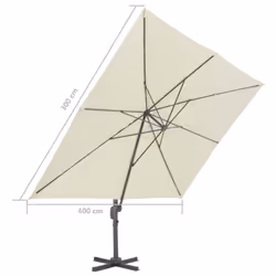 vidaXL Cantilever Umbrella with Aluminium Pole Garden Sunshade Outdoor Parasol - sand, 400 x 300 cm - Additional view 3