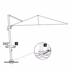 vidaXL Cantilever Umbrella with Aluminium Pole Garden Sunshade Outdoor Parasol - sand, 400 x 300 cm - Additional view 7