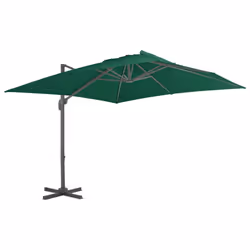 vidaXL Cantilever Garden Parasol with Aluminium Pole Outdoor Umbrella Green