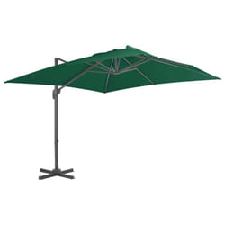 vidaXL Cantilever Garden Parasol with Aluminium Pole Outdoor Umbrella Green