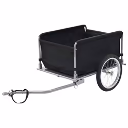 vidaXL Bike Trailer Cargo Bike Wagon Bicycle Trailer Black and Yellow 65 kg
