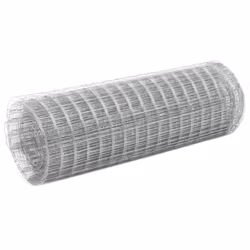 vidaXL Wire Netting Garden Wire Mesh Enclosure Fence Square 0.9mm Galvanised - 10 x 0.5 m/ 25 x 25 mm