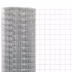 vidaXL Wire Netting Garden Wire Mesh Enclosure Fence Square 0.9mm Galvanised - 10 x 0.5 m/ 25 x 25 mm