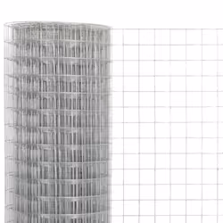 vidaXL Wire Netting Garden Wire Mesh Enclosure Fence Square 0.9mm Galvanised - 10 x 1.5 m/ 12 x 12 mm