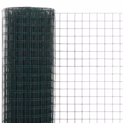 vidaXL Chicken Wire Fence Steel with PVC Coating Wire Mesh Roll Wire Fencing - green, 10 x 0.5 m 19 x 19 mm - Additional view 2