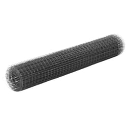 vidaXL Chicken Wire Fence Steel with PVC Coating Wire Mesh Roll Wire Fencing - grey, 10 x 1 m 12 x 12 mm