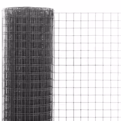 vidaXL Chicken Wire Fence Steel with PVC Coating Wire Mesh Roll Wire Fencing - grey, 10 x 0.5 m 16 x 16 mm - Additional view 2