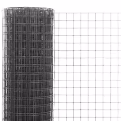 vidaXL Chicken Wire Fence Steel with PVC Coating Wire Mesh Roll Wire Fencing - grey, 25 x 0.5 m 12 x 12 mm - Additional view 2