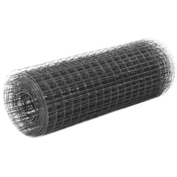 vidaXL Chicken Wire Fence Steel with PVC Coating Wire Mesh Roll Wire Fencing - grey, 25 x 0.5 m 16 x 16 mm