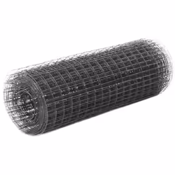 vidaXL Chicken Wire Fence Wire Mesh Roll Steel with PVC Coating 25x0.5 m Grey