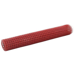 vidaXL Chicken Wire Fence Steel with PVC Coating Wire Mesh Roll Wire Fencing - red, 25 x 1 m 16 x 16 mm