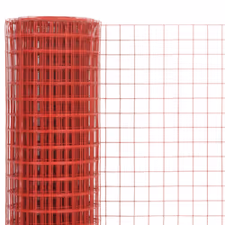 vidaXL Chicken Wire Fence Steel with PVC Coating Wire Mesh Roll Wire Fencing - red, 25 x 0.5 m 19 x 19 mm - Additional view 2