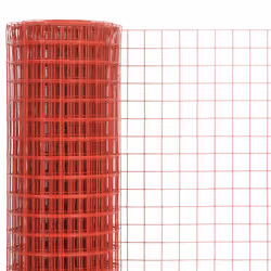 vidaXL Chicken Wire Fence Steel with PVC Coating Wire Mesh Roll Wire Fencing - red, 25 x 1.5 m 25 x 25 mm - Additional view 2