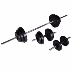 vidaXL Workout Bench with Barbell and Dumbbell Set 30.5kg Fitness Equipment - Additional view 7