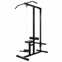 vidaXL Power Tower with Barbell and Dumbbell Set 30.5kg Pull-up Dip Station - Additional view 2