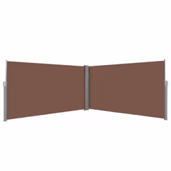 vidaXL Retractable Side Awning 160x600cm Brown Privacy Windscreen Sunshade