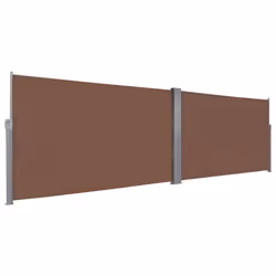 vidaXL Retractable Side Awning 160x600cm Brown Privacy Windscreen Sunshade