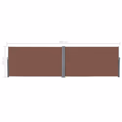 vidaXL Retractable Side Awning 160x600cm Brown Privacy Windscreen Sunshade - Additional view 7