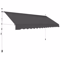 vidaXL Manual Retractable Awning 400cm Anthracite Outdoor Window Door Canopy