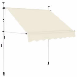 VidaXL Manual Retractable Awning 150 cm Cream, Retractable, Flat, Polyester, Cream, Steel, White