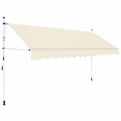 vidaXL Manual Retractable Awning 350cm Cream Outdoor Window Door Canopy Shade