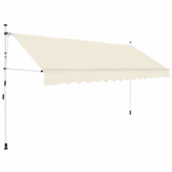 vidaXL Manual Retractable Awning 400cm Cream Outdoor Window Door Canopy Shade