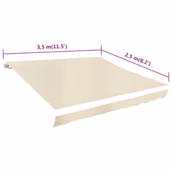 vidaXL Awning Top Sunshade Canvas Cream 350x250 cm Replacement Canvas Top - Additional view 3