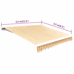 vidaXL Awning Top Sunshade Canvas Orange and White 350x250 cm Awning Canvas - Additional view 4