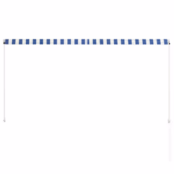 vidaXL Retractable Awning 250x150cm Blue and White Canopy Shade Sun Screen - Additional view 4