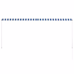 vidaXL Retractable Awning 300x150cm Blue and White Canopy Shade Sun Screen - Additional view 4