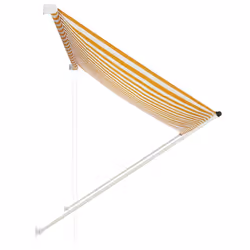 vidaXL Retractable Awning 200x150cm Yellow and White Window Canopy Sun Screen