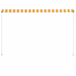 vidaXL Retractable Awning 200x150cm Yellow and White Window Canopy Sun Screen - Additional view 4