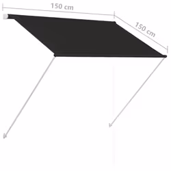 vidaXL Retractable Awning 150x150cm Anthracite Window Door Canopy Sun Screen - Additional view 3
