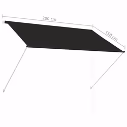 vidaXL Retractable Awning 200x150cm Anthracite Window Door Canopy Sun Screen - Additional view 7
