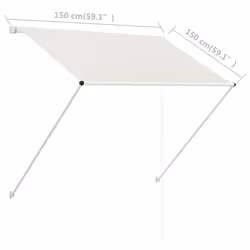 vidaXL Retractable Awning 150x150cm Cream Garden Window Door Canopy Sun Screen - Additional view 7
