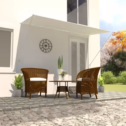 vidaXL Retractable Awning 300x150cm Cream Garden Window Door Canopy Sun Screen